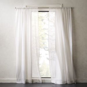 CB2 White Net Curtain Panel, 48"x108"